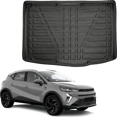 Image de Tapis De Coffre Sur Mesure Pour Renault Captur Depuis 2024, Noir, Antidérapant, Bord Haut, Toutes Saisons