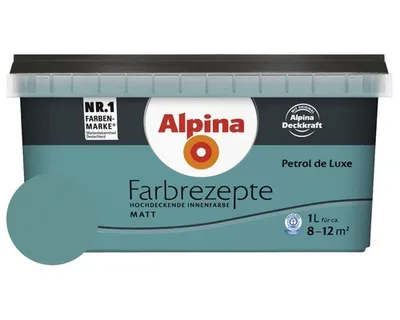 Produktbild von Alpina Wandfarbe Farbrezepte Petrol de Luxe 1 l