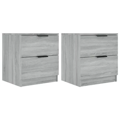 Image de vidaXL Tables de nuit 2 pcs. Gris Sonoma Matériau dérivé du bois