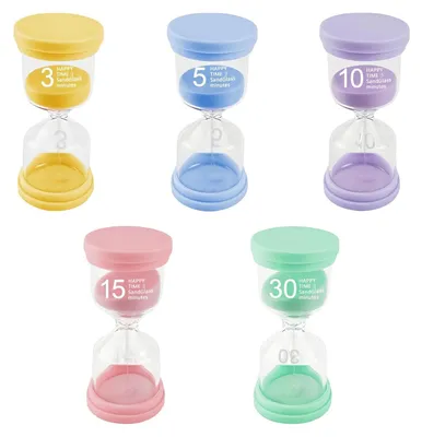 Immagine prodotto di Solidchoice - Set di 5 clessidre per bambini, con timer per lo spazzolino