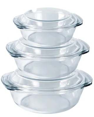Produktbild von HGMD Backofengeschirr-Set - 3 Stück - 700 ML - 1500 ML - 2000ML - Rund - Spülmaschinenfest