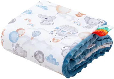 Produktbild von Balloon Friends & Denim Minky Neugeborene Decke 55x75cm