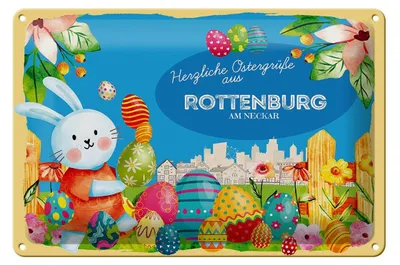 Produktbild von Blechschild Ostern Ostergrüße 30x20cm ROTENBURG AM NECKAR