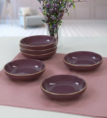 Obrázok produktu pre Hermia Concept, ST489006F498A841600MAYD100, Keramická súprava na omáčku (6 kusov), fialová, 100 % CERAMIC, 13 x 13 x 3,3 cm