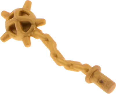 Produktbild von 1x Lego Figuren Waffe Morgenstern perl gold Gummi Keule Stab Kette 93787