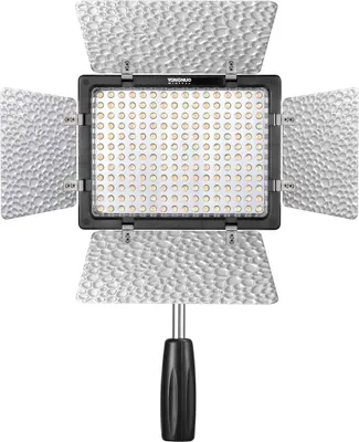 A studio shot of a Yongnuo YN160 III LED light.