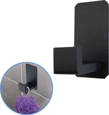 Produktbild von Sanics Manta Handtuchhaken Schwarz Ohne Bohren – Handtuchhaken – Handtuchhalter – Handtuchhalter Badezimmer – Selbstklebend