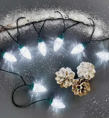 Produktbild von LED-Weihnachtskette - Zapfen, 50 LEDs, 9,8 m, außen und innen, kaltweiß, Programme