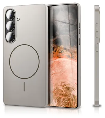 Immagine prodotto di NALIA Custodia rigida magnetica ultrasottile per Samsung Galaxy S26 – Compatibile con MagSafe, opaca e anti-impronta – Marchio di Berlino – Grigio Luna