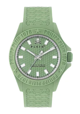 Produktbild von Philipp Plein Uni Uhr Analog Quarz PLEIN POWER Grün PWKAA0221 Silikon