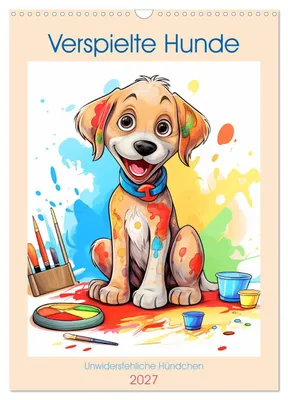 Produktbild von Verspielte Hunde (Wandkalender 2027 DIN A3 hoch), CALVENDO Monatskalender