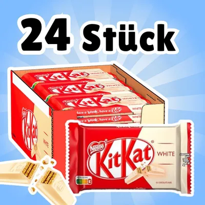 Produktbild von 24× KitKat White – Weiße Schokolade mit knuspriger Waffel – 24×41,5 g