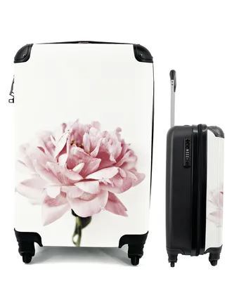 Produktbild von MuchoWow® Koffer Handgepäck Trolley Rollkoffer Kleine Reisekoffer mit 4 Rollen - Nahaufnahme einer rosa Pfingstrose - Cabin Size < 55x40x23 cm & 55x40x20 cm - Fotokoffer - Kabinenkoffer - Boardgepäck - Reise-Box - Reisekoffer - Reisegepäck - Koffer mit Bild - Trolley für Kinder