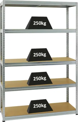 Produktbild von Schwerlastregal Big Elephant S | HxBxT 180x120x45 cm | Fachlast 250kg | Verzinkt
