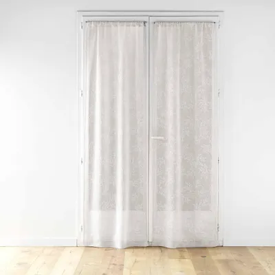 Productafbeelding van Gordijnen - Stangdoorvoer - Taupe - 2 x 70 x 200 cm - Geweven voile