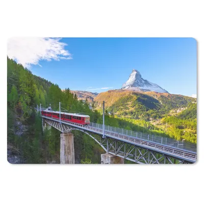 Produktbild von MuchoWow® Mauspad Mousepad Ein Zug in den Alpen 27x18 cm - Mousepads - Maus Mat - Pad - Mausunterlage - Büroartikel - Desk Matten