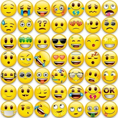 Produktbild von Famanu Kühlschrankmagneten Emoji-Set - 50 Stück