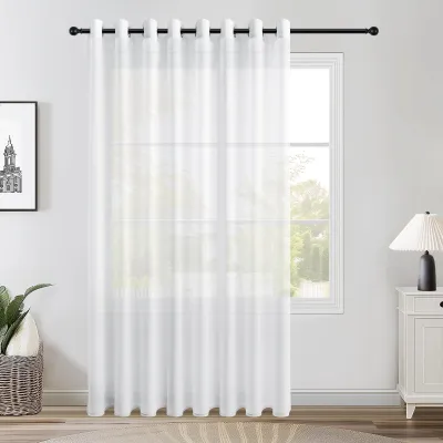 Voile-Gardine 1 Paneel 300x280 cm Weiß mit Ösen