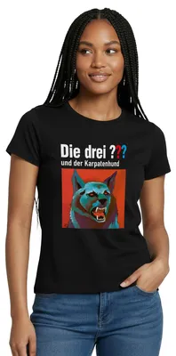 Produktbild von Spreadshirt Die Drei Fragezeichen Und Der Karpatenhund Frauen T-Shirt, S, Schwarz