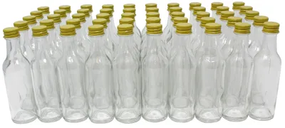 50 leere Glasflaschen 50 ml mit Schraubverschluss, transparent