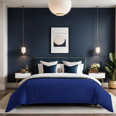 Produktbild von L'Essentiel Linge de Maison, Tonne Bleue - 75, Ranforce Einzelbettbezug (FR), 100 % BAUMWOLLE RANFORCE, Dunkelblau,  140 x 200 cm