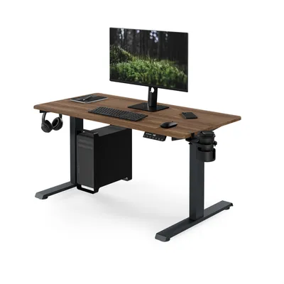Obrázek produktu pro Ergonomický, elektricky výškově nastavitelný psací stůl, barva antracit/nerezová ocel: 120 x 60 cm: ARIA