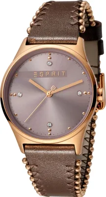 Produktbild von Esprit ES1L032L0045 Drops 01 Pink D.Brown Damenuhr Lederarmband Braun