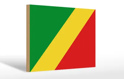 Produktbild von Holzschild Flagge Kongo 30x20cm Flag of the Congo