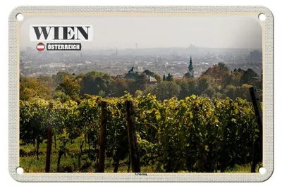 Produktbild von Blechschild Reise Wien Österreich Grinzing Weinfelder 18x12cm Schild