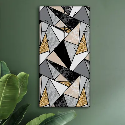 Produktbild von Wohnzimmer Leinwand Uhr Geräuschlos Küche 30x60 Geometrisch, Abstrakt, Textur, schwarze Zeiger