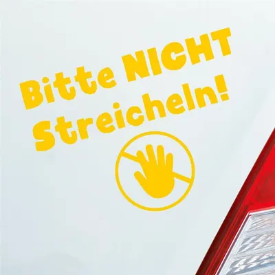Produktbild von Auto Aufkleber Bitte Nicht streicheln! Do not Touch 13x10 cm Gelb Sticker Heckscheibenaufkleber