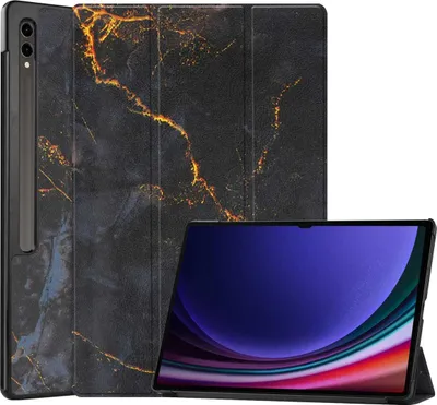 Productafbeelding van imoshion Design Trifold Bookcase voor de Samsung Galaxy Tab S10 Ultra / Tab S9 Ultra - Black Marble