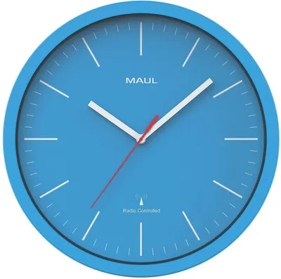 Immagine prodotto di MAUL orologio da parete MAULjump Ø 31 x 4,2 cm radiocomandato in plastica 1 x AA (1,5 V) blu chiaro