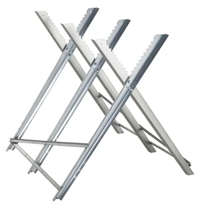 Immagine prodotto di Supporto pieghevole per motosega - Cavalletto per tagliare legna da ardere - Metallo color argento - 83 x 83 x 79 cm