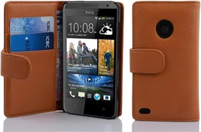 Produktbild von Cadorabo Schutzhülle für HTC Desire 300 Hülle in Braun Handyhülle Etui Case Backcover Kunstleder Tasche