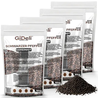 Obrázek produktu pro Černý pepř 20 kg, celé pepřové boby, koření, přírodní, pro vaření a jako příloha. GiDeli