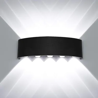 Obrázok produktu pre LED nástenné svietidlo – 10 W, biela – hliník – vhodné do interiéru aj exteriéru – moderné vonkajšie svietidlo