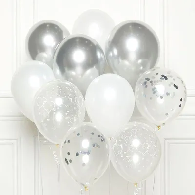 Produktbild von Amscan 9907426, Spielzeugballon, Latex, Silber, 27 cm, 1 Stück(e)