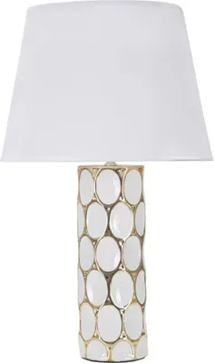 Zdjęcie produktu dla Lampa stołowa o Ferretti Glam Carv E27 Ø 34,5x56 cm białe złoto