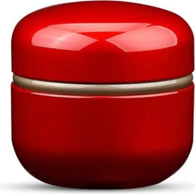 Produktbild von Luxe Mini Urne 250 ML aus hochwertiger Keramik für Mensch und Haustier - Rote Dekorationsurne
