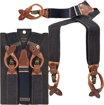 Produktbild von Sir Redman Hosenträger Herren 35mm Denim Sturdy Stitch blau mit cognac