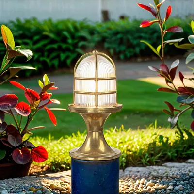Immagine prodotto di Lampada da terra per esterni 30 cm E27 IP54 per patio in vero ottone per sentiero marittimo