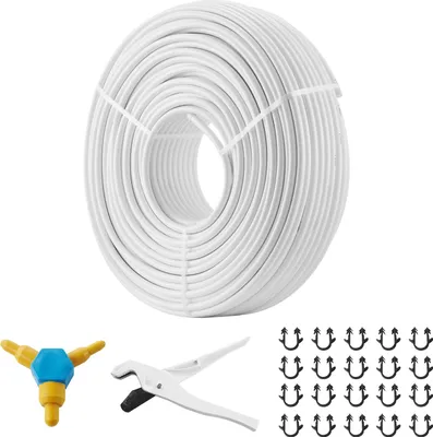 Image de SucceBuy Tube PEX-AL-PEX, 656 pieds, 5/8 pouces de diamètre, tube composite aluminium-plastique, barrière à l'oxygène pour le chauffage par le sol, tube PEX, 0,08 pouce d'épaisseur, couche interne d'aluminium pour les tubes de chauffage par le sol