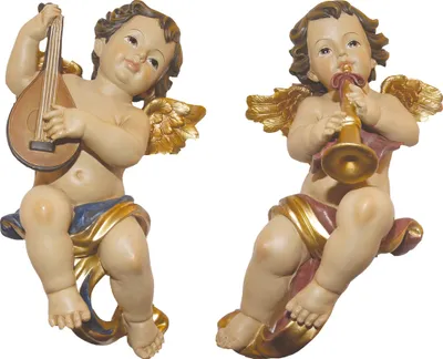Produktbild von Musizierende Schutzengel Wandengel 2er Set 33 cm Polyresin Deko