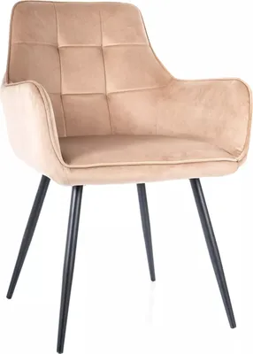 Produktbild von Gepolsterter Esszimmerstuhl ESMERALD - beige/schwarz