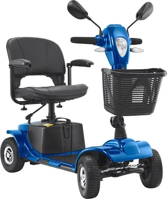 Produktbild von 4-Rad-Klappbarer Mobilitätsroller für Erwachsene und Senioren, Elektromobilitätsroller mit 25 km Reichweite, Geländegängiger Reisewagen mit rutschfesten Rädern, 9° Steigfähigkeit und 120 kg Tragkraft