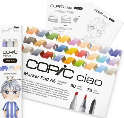 Imagen del producto de COPIC 220750210, Rotulador COPIC, línea "LAYER & MIX Manga Starter Set", color Serene