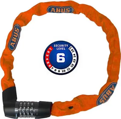 Obrázek produktu pro ABUS řetězový zámek Tresor 1385/75 oranžový kombinovaný zámek zámek na kolo úroveň 6