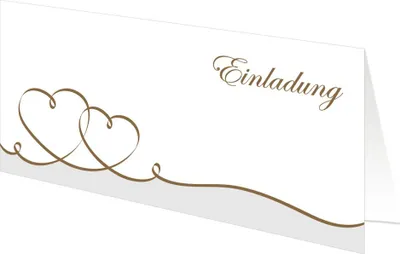 Image de PRICARO Cartes d'invitation "Cœurs courbes", or, 25 pièces