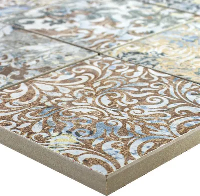 Produktbild von Keramikmosaik Fliesen Patchwork Bunt 95x95mm